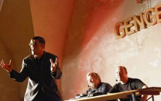 Bahnhöflich: Helmut Dold (von links), Otmar Schnurr und Carsten Dittrich. Foto: Marc Faltin